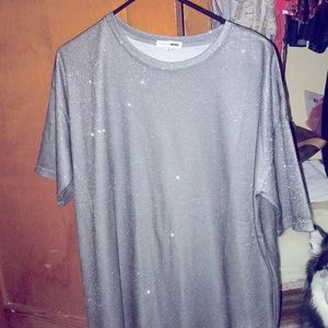 a gray dress with glitter fashion nova it can be used for any size unisex